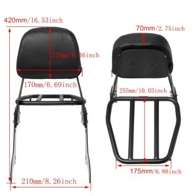 Motorcycle Backrest and Luggage Rack, Suitable for 2017 to 2025 Models, Rear Passenger Seat, for HONDA CMX300 and CMX500