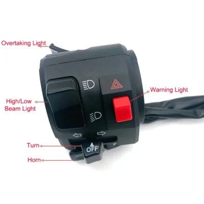 1Pcs Left 22mm Motorcycle Switches Motorbike Horn Button Turn Signal Warning Light Handlebar Controller Switch
