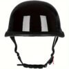 Open Face Motorcycle Helmet, Retro Half Helmet, Suitable for Both Men And Women, Stylish German Vintage Wave Helmet, Perfect for All Seasons - 108 Glossy Black